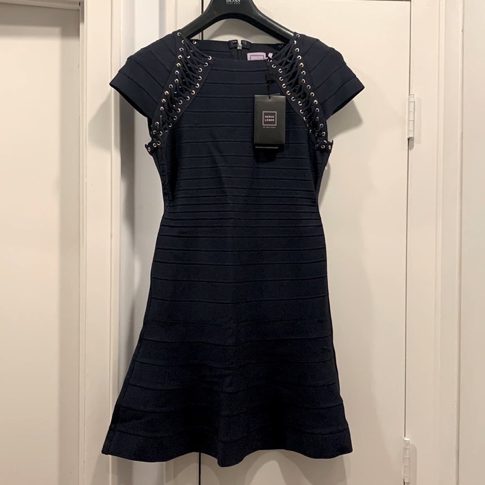 Herve Leger Dark Blue Dress